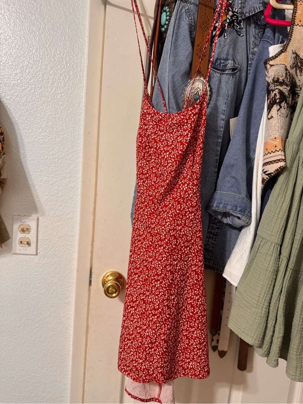 Red Floral Slip Dress - Women's Summer Dress